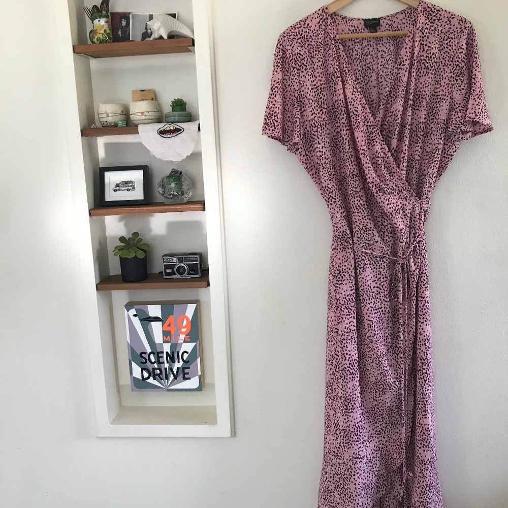 Speckle pink wrap dress from FREE PRESS